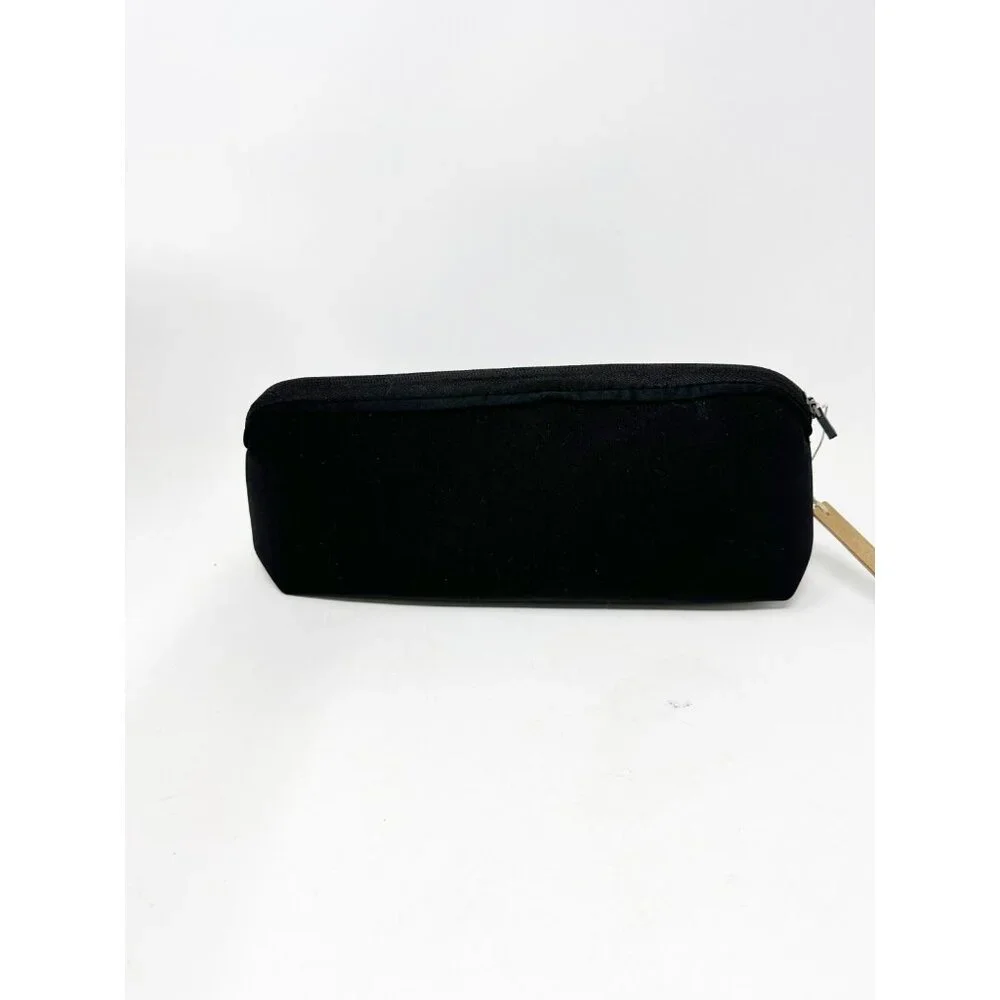 Skims Neoprene Large Zipper Pouch Water Resistant‎ Makeup Bag Clutch Black